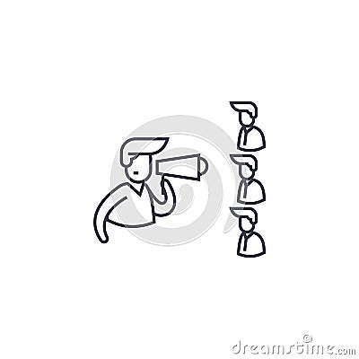 Teambuilding vector line icon, sign, illustration on background, editable strokes Vector Illustration
