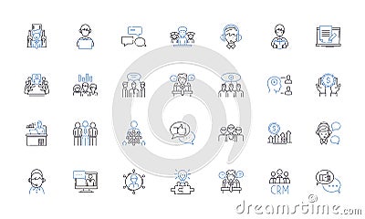 Teammates line icons collection. collaboration, support, trust, communication, synergy, camaraderie, loyalty vector and Vector Illustration
