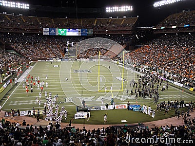 Teams walk towards locker rooms at half time Editorial Stock Photo