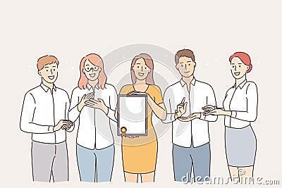 Teamwork, achievement and success concept Vector Illustration