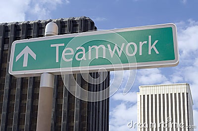 Teamwork Ahead Stock Photo