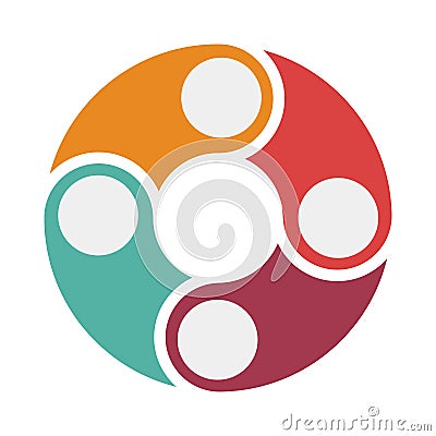 Teamwork around symbol icon Vector Illustration