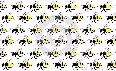 Teamwork of bee flying on white background Stock Photo