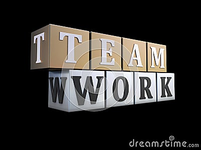 Teamwork on blocks Stock Photo