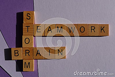 Teamwork, brainstorm, words as banner headline Stock Photo
