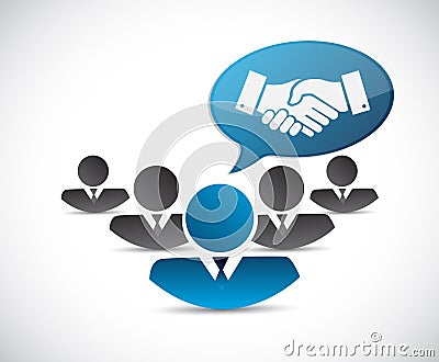 teamwork business agreement handshake concept Cartoon Illustration