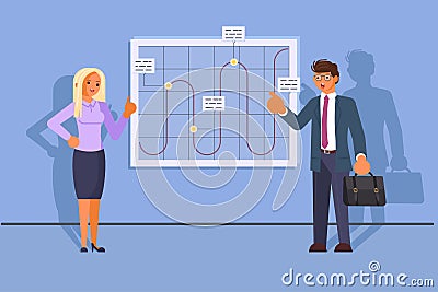Teamwork concept business development. Vector Illustration