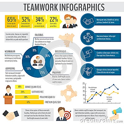 Teamwork business infographic Vector Illustration