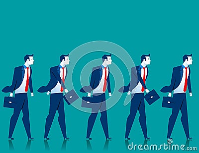 Teamwork. Businessmen walk Vector Illustration