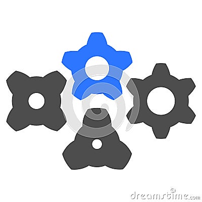 Colored gear. Gear icon illustration for design Cartoon Illustration