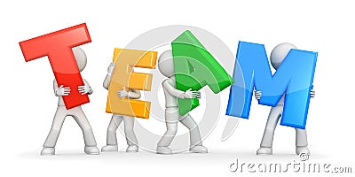 Teamwork concept Cartoon Illustration