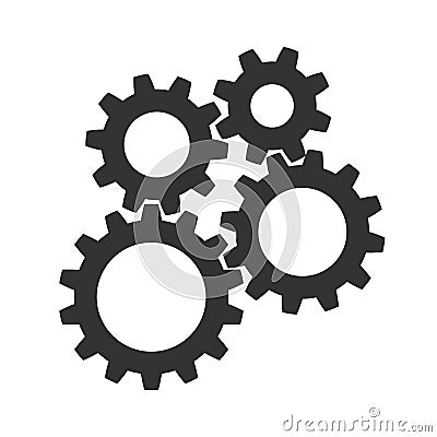 Teamwork, concept business success, colored set gear icon illustration - vector Vector Illustration