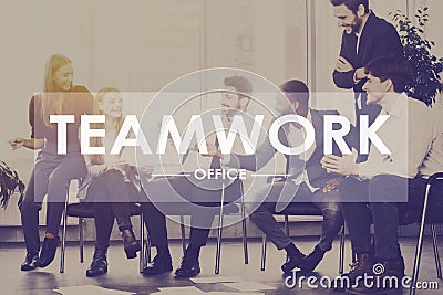 Teamwork concept. Colleagues having discussion in office Stock Photo