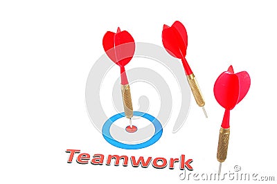 Teamwork concept with dart arrow Stock Photo