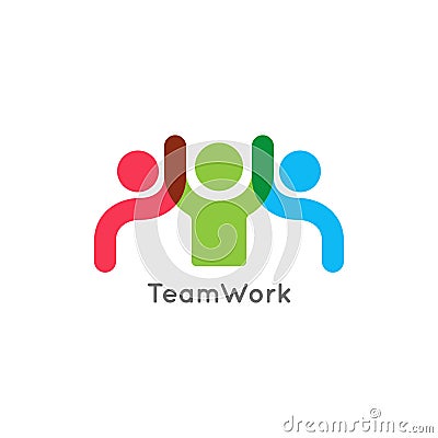 Teamwork concept logo. Team work icon on white Vector Illustration