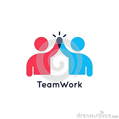 Teamwork concept logo. Team work icon on white Vector Illustration