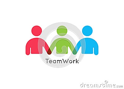 Teamwork concept logo. Team work icon on white Vector Illustration