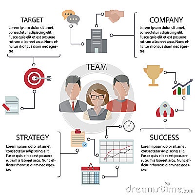 Teamwork concept with people Vector Illustration