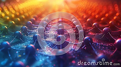 Teamwork concept vibrant abstract background interconnected nodes symbolic unity Stock Photo