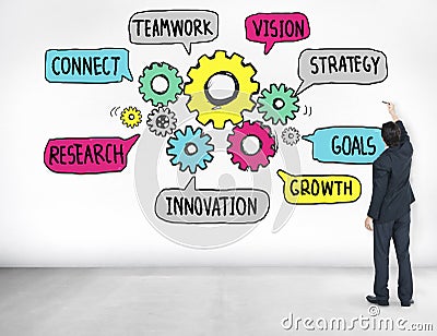 Teamwork Connect Strategy Vision Together Gear Concept Stock Photo