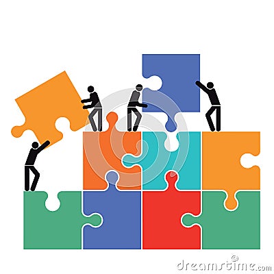 Teamwork and cooperation Vector Illustration