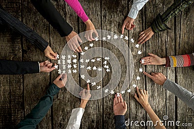 Teamwork and cooperation concept Stock Photo