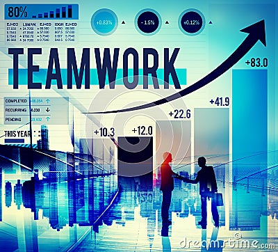 Teamwork Corporate Collaboration Connection Partnership Concept Stock Photo