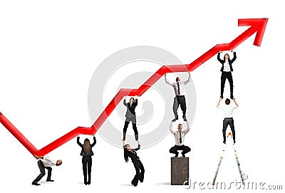 Teamwork and corporate profit Stock Photo