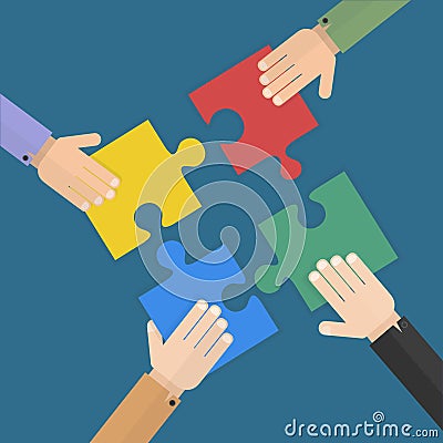 Teamwork design over white background, vector illustration. Vector Illustration