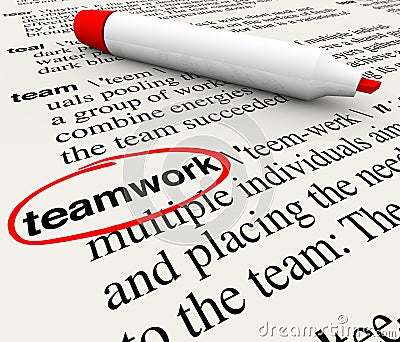 Teamwork Dictionary Definition Word Circled Stock Photo