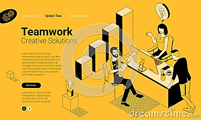 Teamwork effective cooperation Vector Illustration