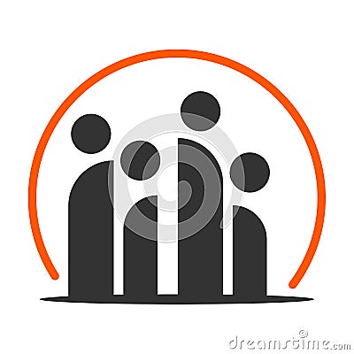 Teamwork family logo template Icon Illustration Brand Identity Vector Illustration