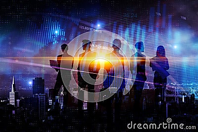 Teamwork, finance and success concept Stock Photo