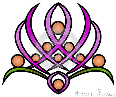 Teamwork flower Vector Illustration