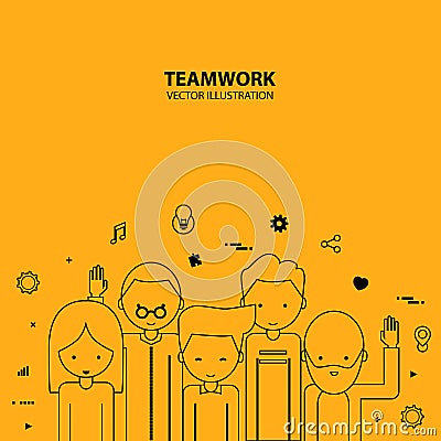 Teamwork Graphic Design Style Modern Vector Illustration