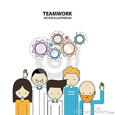 Teamwork Graphic Design Style Modern Vector Illustration