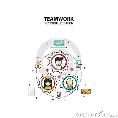 Teamwork Graphic Design Style Modern Vector Illustration