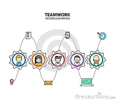 Teamwork Graphic Design Style Modern Vector Illustration