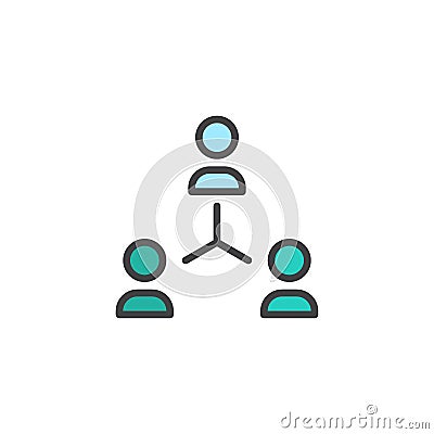 Teamwork group filled outline icon Vector Illustration