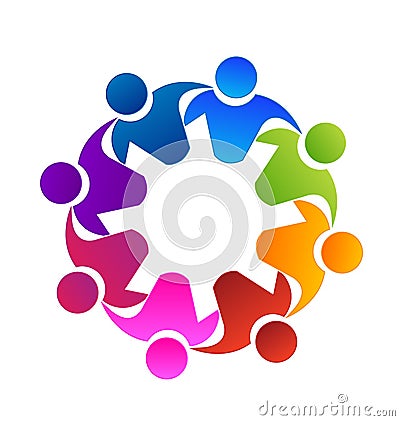 Teamwork group of friends, icon Vector Illustration