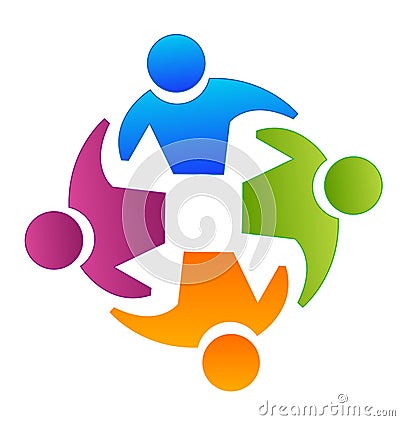 Teamwork group meeting, planning and discussion, logo vector Vector Illustration