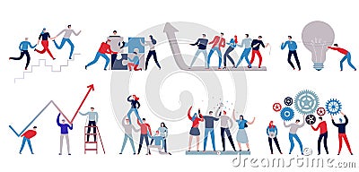 Teamwork Icons Set Vector Illustration