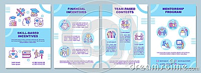 Teamwork incentives blue brochure template Vector Illustration