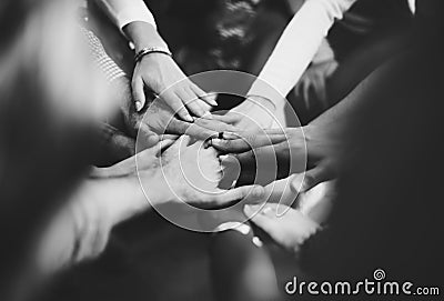 Teamwork Join Hands Support Together Concept Stock Photo