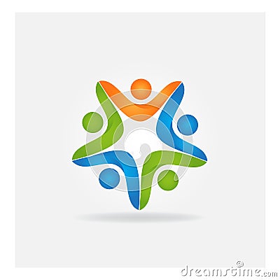 Teamwork leader business people logo vector icon identity card Vector Illustration