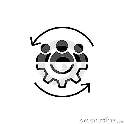 Teamwork line icon in flat style Leadership symbol Vector Illustration