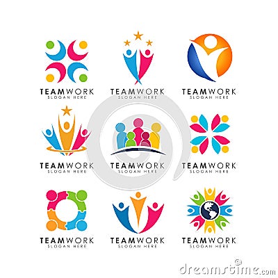 Teamwork logo design vector. organizational logo design Vector Illustration