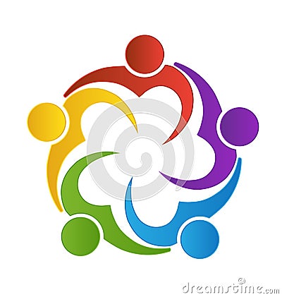 Teamwork Love Heart People Stock Vector - Image: 83725626