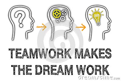 Teamwork makes the dream work Cartoon Illustration