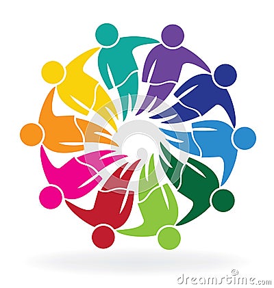 Teamwork meeting people logo Vector Illustration